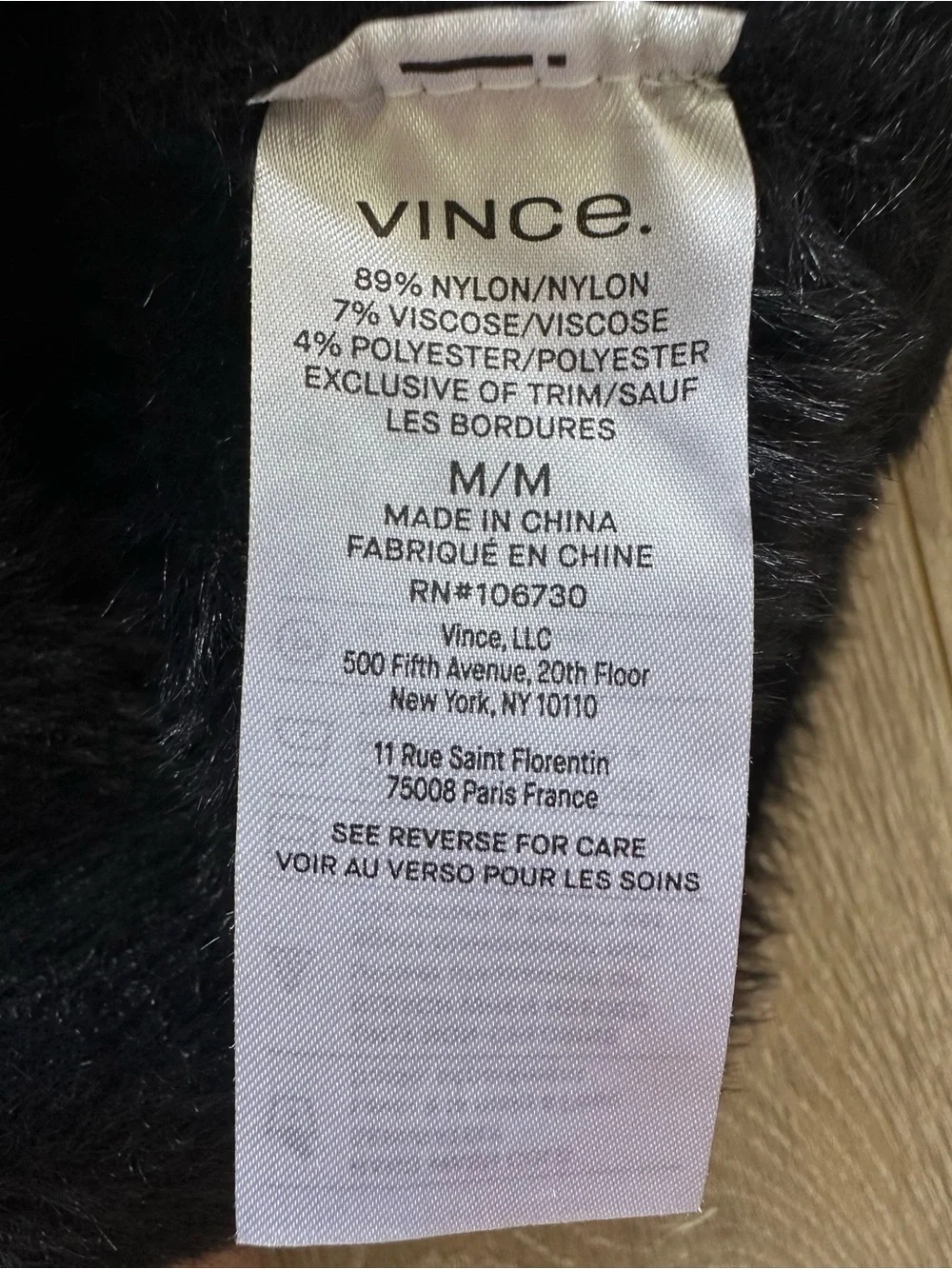 Vince Eyelash Cardigan Fuzzy Knit Button Front Long Sleeve Black Sz M